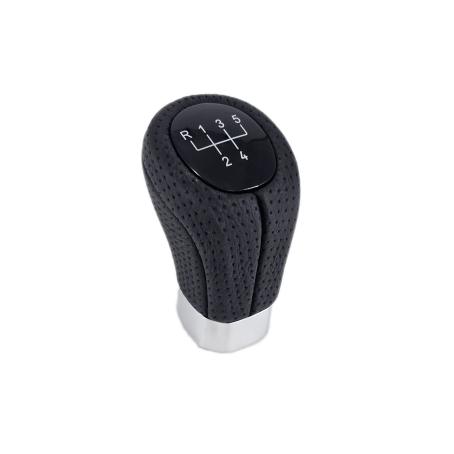 Nucă pentru schimbător de viteze din piele perforată, cu bandă cromată, cu 5 viteze, pentru BMW Seria E – DZ105