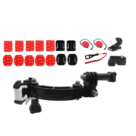 Set pentru cameră de acțiune pentru cască cu suport J-hook, lipici 3M și baze