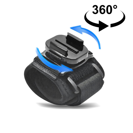 Suport și bază rotative la încheietura mâinii la 360 de grade pentru cameră de acțiune