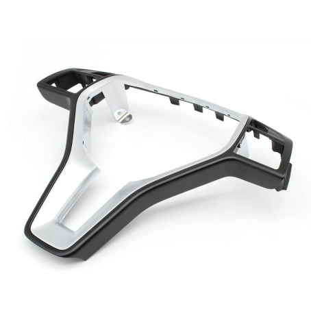 Ramă ornament volan pentru Mercedes-Benz A B C E GLK GL GLA CLA, NEGRU CU CROM 35mm