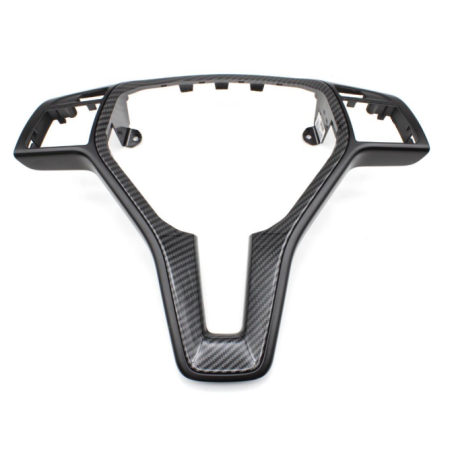 Ornament volan pentru Mercedes-Benz A B C E GLK GL GLA CLA NEGRU CU CARBON 35mm