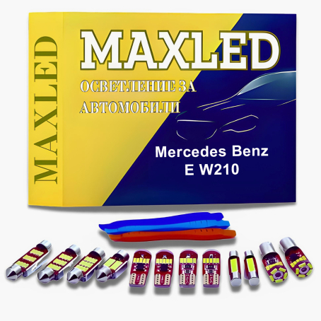 Set becuri LED interioare pentru Mercedes Benz Clasa E W210 (1995-2002), 17buc.