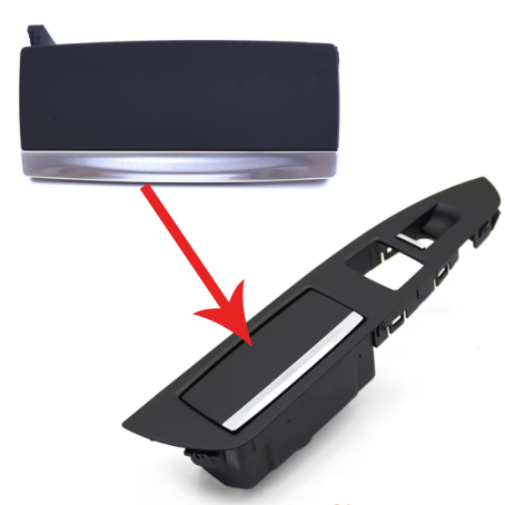 Capac scrumieră ușă spate stânga pentru BMW 7 F01 F02 Negru cu mulaj complet