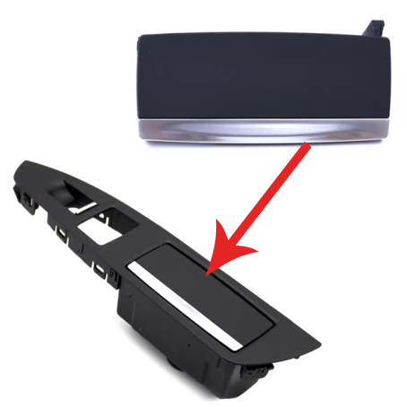 Capac scrumieră ușă spate dreapta pentru BMW 7 F01 F02 Negru cu mulaj complet