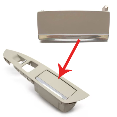 Capac scrumieră pentru portiera spate dreapta BMW Seria 7 F01 F02, bej cu ornament complet
