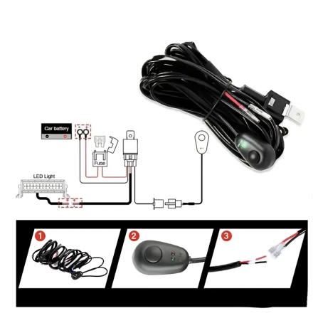 Set cabluri pentru instalarea barei LED / far halogen cu releu 12V-24V