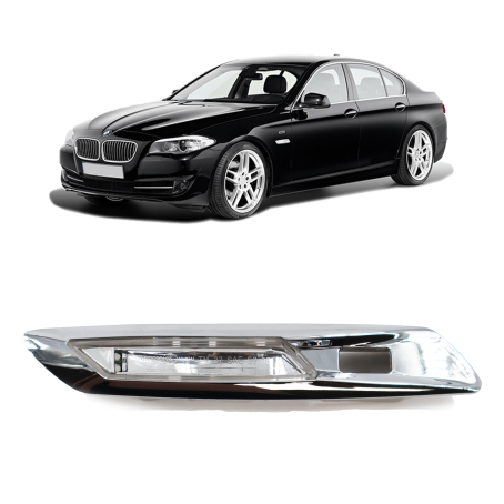 Semnalizator stânga pentru aripă cu orificiu pentru senzor Lane Assist pentru BMW Seria 1 și Seria 5 F10 F11 F07 E81 E82 E87 E88 (2010–2013)