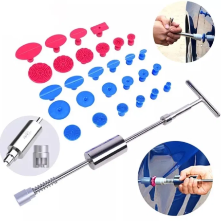 Kit PDR cu ciocan cu ventuză și capete extractoare pentru eliminarea indoiturilor, 29 piese