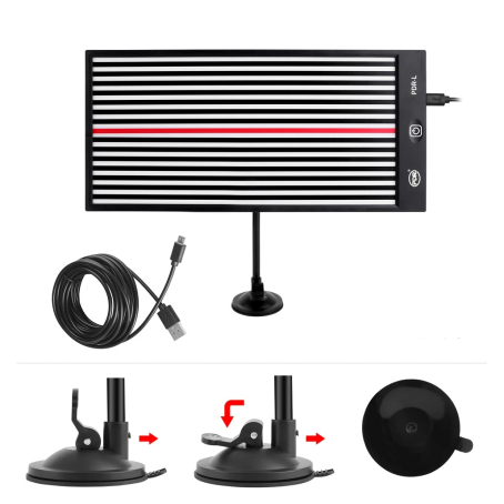 Șablon reflectorizant PDR cu iluminare, buton, alimentare USB și suport cu vid