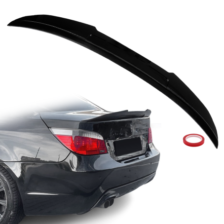 Spoiler portbagaj stil PSM / Batman pentru BMW seria 5 E60 (2003-2010), negru lucios