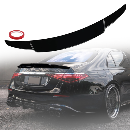Spoiler portbagaj spate stil B pentru Mercedes Clasa S W223 (2020+), negru lucios