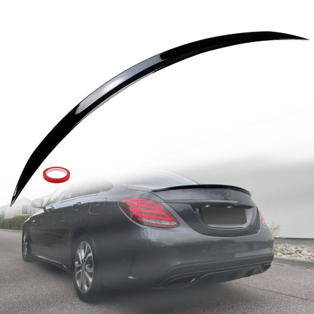 Spoiler pentru portbagaj stil AMG pentru Mercedes Clasa C W205 (2014-2019), negru lucios