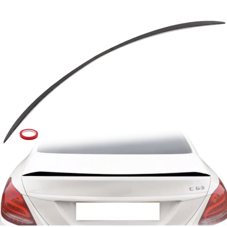 Spoiler pentru buza portbagaj stil C63 pentru Mercedes Clasa C W205 (2014-2019), negru lucios