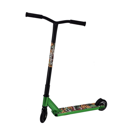 Trotinetă pentru copii, din aluminiu, neagră și verde, TR041