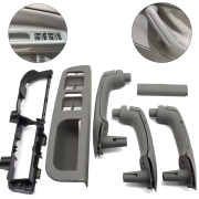 Set complet de mânere gri pentru toate ușile la VW Golf 4 / Bora / Jetta (1997-2008), cu 4 geamuri electrice