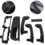 Set complet de mânere negre pentru toate ușile la VW Golf 4 / Bora / Jetta (1997-2008), cu 2 geamuri electrice