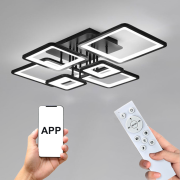 Abajur / plafonier LED cu funcții și telecomandă / control prin aplicație, 6 buc. modele pătrate