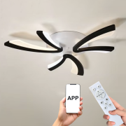 Abajur LED modern cu design elegant, fracturat, cu telecomandă și control mobil