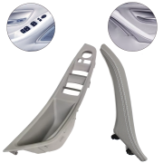 Set mânere interioare față pentru BMW Seria 5 F10 F11, negre, mâner complet cu piele