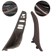 Set mânere interioare față pentru BMW Seria 5 F10 F11, moka, mâner complet cu piele