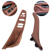 Set mânere interioare față pentru BMW Seria 5 F10 F11, maro, mâner complet cu piele