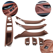 Set complet mânere interioare pentru BMW Seria 5 F10 F11, maro, piese interioare și panou fără funcție de pliere