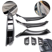Set complet mânere interioare pentru BMW Seria 5 F10 F11, carbon, piese interioare și panou fără funcție de pliere