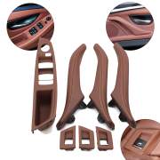 Set complet mânere interioare pentru BMW seria 5 F10 F11, maro, mânere și panou fără retragere oglinzi