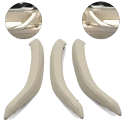 Set de 3 mânere interioare pentru BMW X5 X6 F15 F16, bej deschis, huse din piele