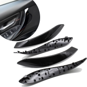 Set capace interioare pentru mânere BMW Seria 3 4 (modele F, 2013–2018), negru lucios