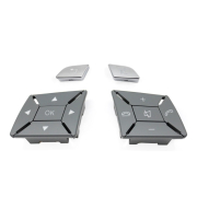 Butoane pentru volan pentru Mercedes-Benz W204 W212 W207 X204 W246 W218 W176 W172 A/B/C/E/GLK/CLA, gri cu crom