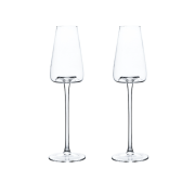 Set 2 pahare cristal pentru șampanie și vinuri spumante cu design rafinat, 240 ml