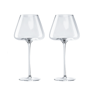 Set 2 pahare de cristal simple, tip Burgund, pentru vin roșu, 710 ml