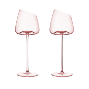 Set 2 pahare roz pentru vin roșu cu margine înclinată, 510 ml