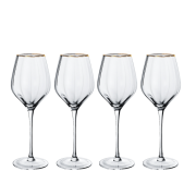 Set 4 pahare elegante de vin cu margine aurie - 420 ml, universale