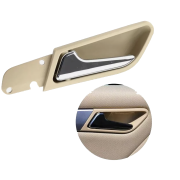 Mâner interior ușa din stânga cu bază pentru Mercedes Clasa A B W169 W245, Bej cu crom