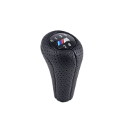 Nucă pentru schimbător de viteze din piele perforată, cu 5 viteze, cu logo M pentru BMW Seria E - DZ067
