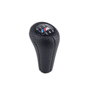 Nucă pentru schimbător de viteze din piele perforată, cu 6 viteze, cu logo M pentru BMW Seria E - DZ070