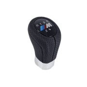 Nucă pentru schimbător de viteze din piele perforată, cu bandă cromată, cu 5 viteze, cu logo M pentru BMW Seria E – DZ107