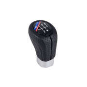 Nucă pentru schimbător de viteze din piele perforată, cu bandă cromată M Performance, cu 5 viteze, pentru BMW Seria E – DZ111