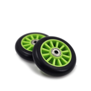 Roți trotinetă cu jante din plastic, 100 mm verzi, set de 2 buc.